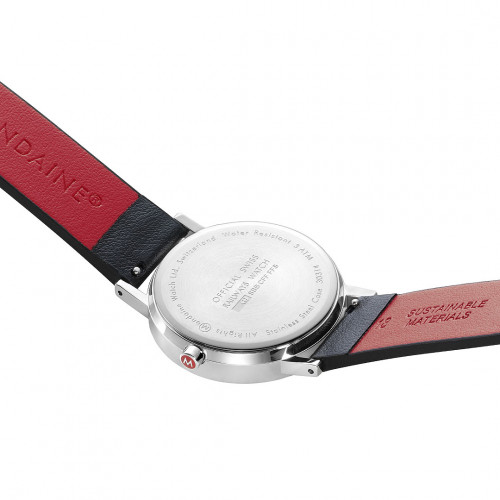 Mondaine Classic 36mm Vegan Grape Leather Strap Watch A667 